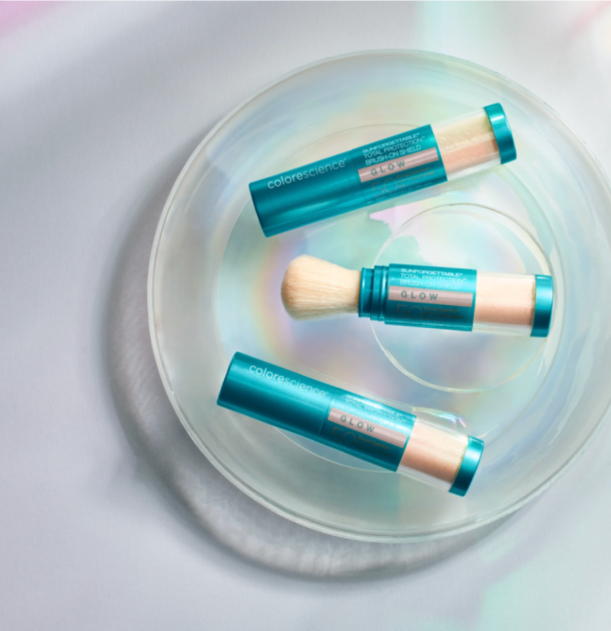 Colorescience SUNFORGETTABLE TOTAL PROTECTION BRUSH-ON SHIELD GLOW SPF30 | Šepetėlis su mineraline pudra