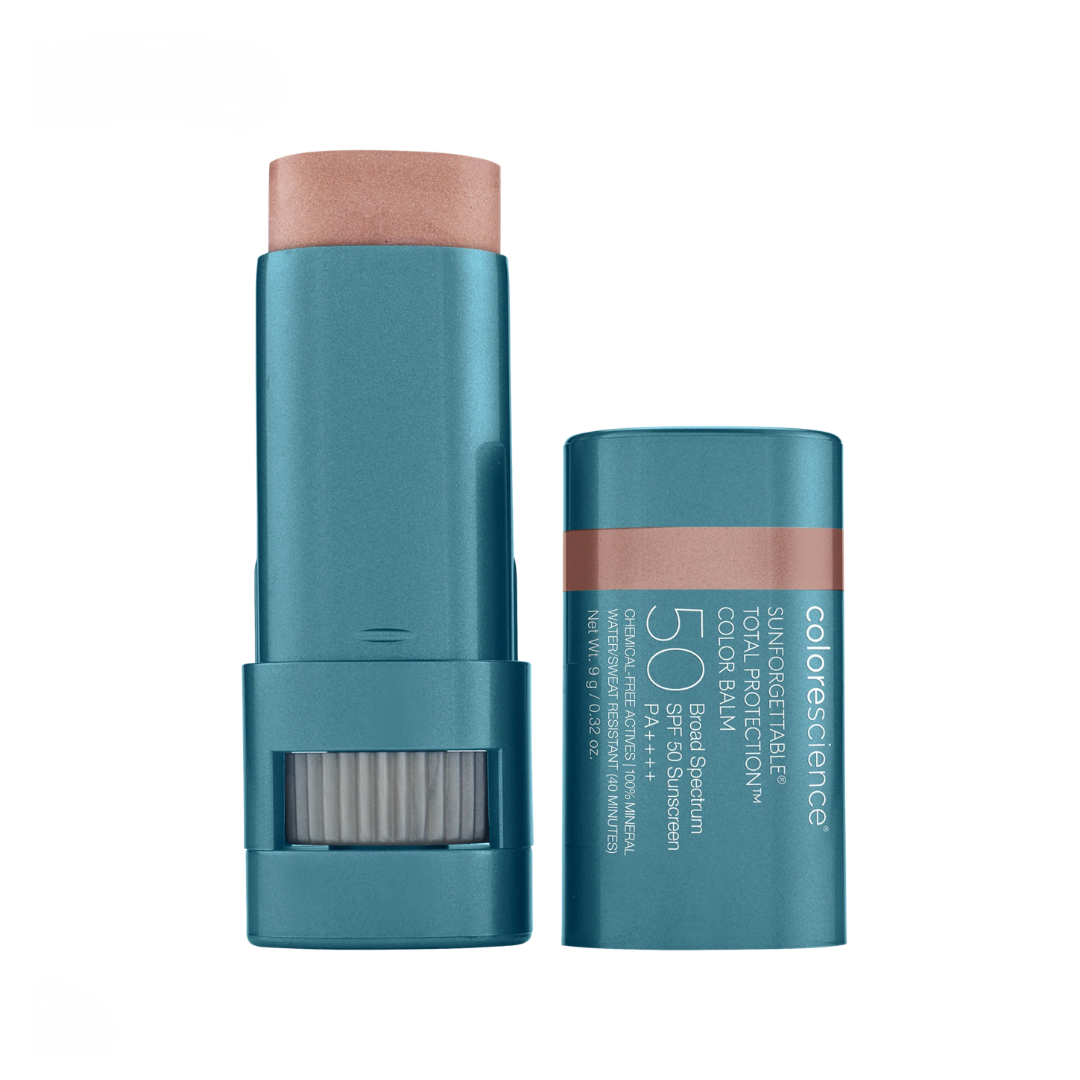 Colorescience SUNFORGETTABLE TOTAL PROTECTION COLOR BALM SPF 50 | Skruostų drėkiklis su apsauga nuo saulės
