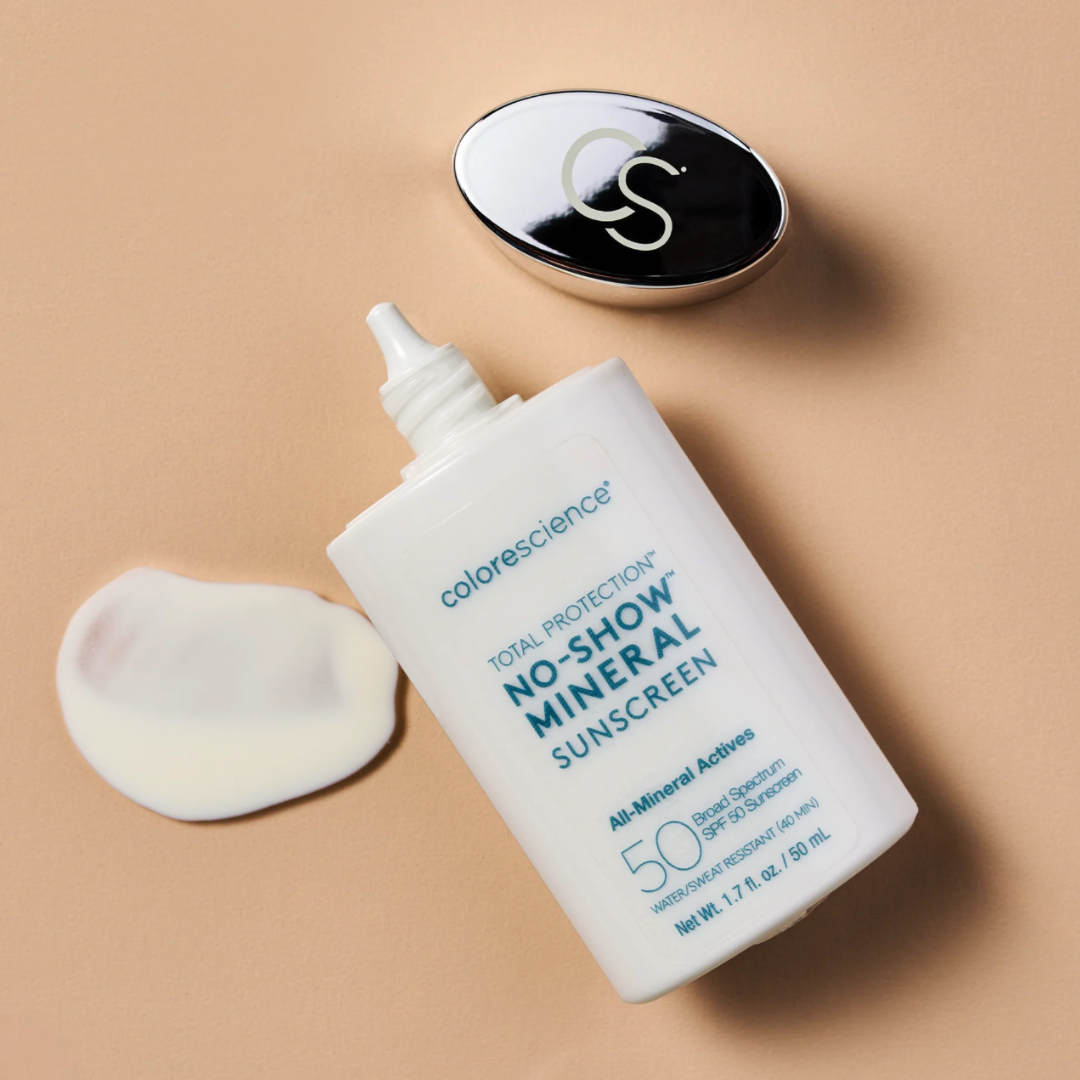 Colorescience TOTAL PROTECTION NO-SHOW MINERAL SUNSCREEN SPF 50 | Lengvos tekstūros apsauga nuo saulės