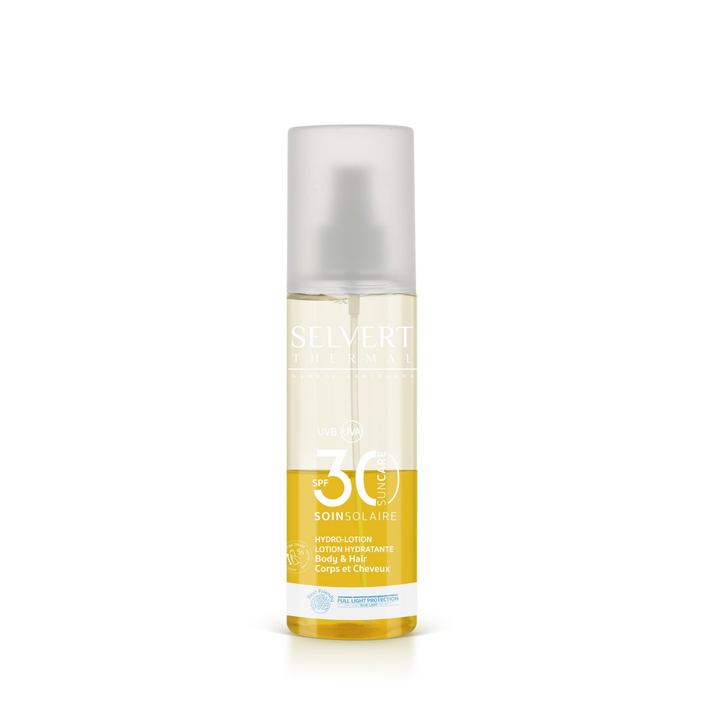 SUN CARE HYDRO-LOTION HYDRANTE BODY&HAIR SPF30 | Dvifazė drėkinamoji apsauginė dulksna kūnui ir plaukams