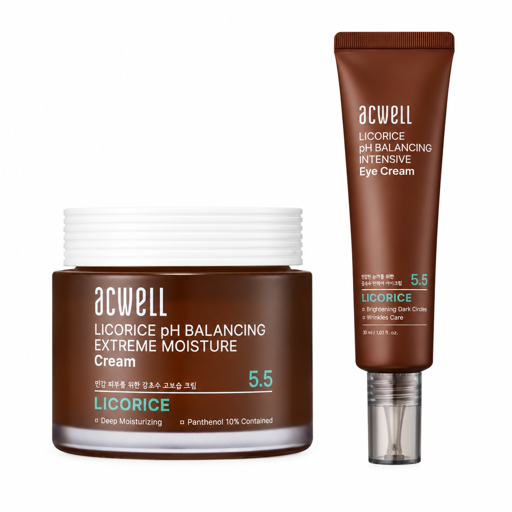 ACWELL LICORICE FACE&EYE DUO | Veido ir paakių priežiūros rinkinys su saldymedžiu