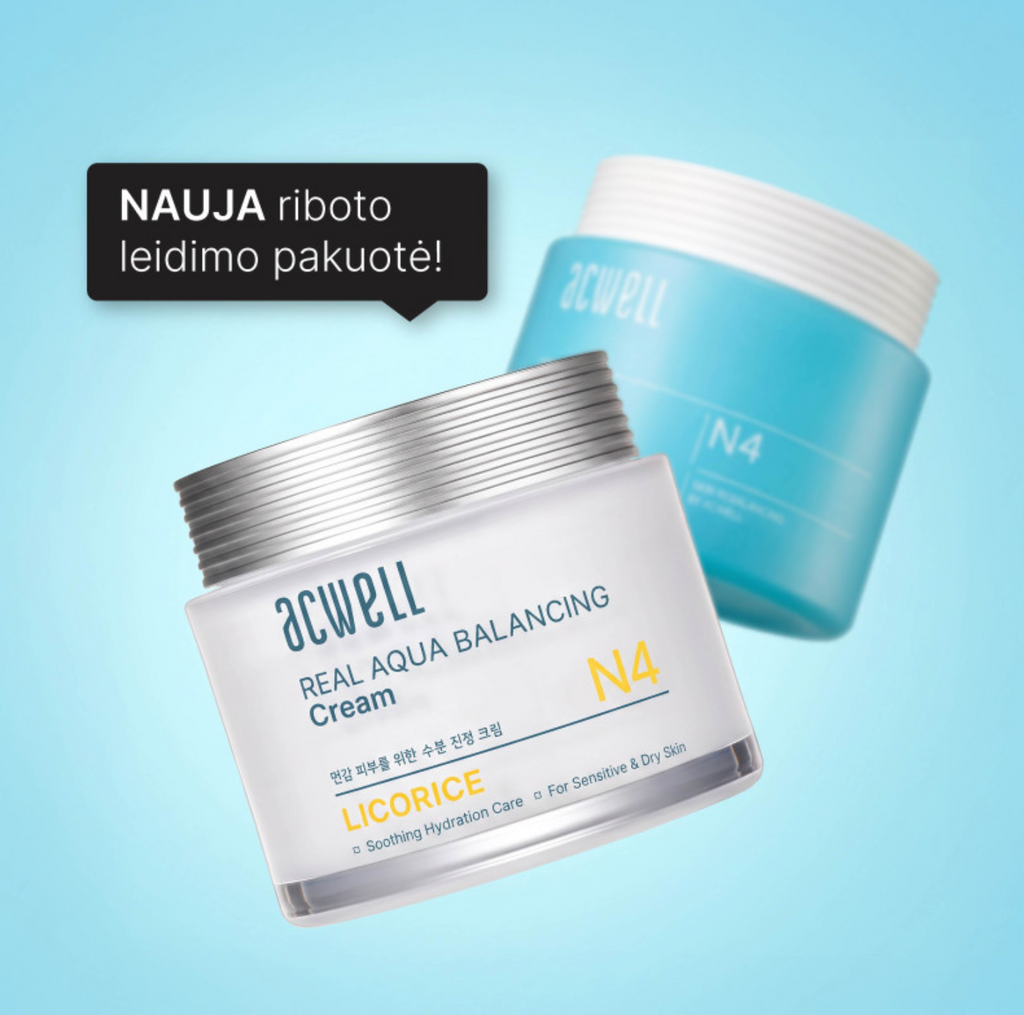 ACWELL REAL AQUA BALANCING CREAM | Stipriai drėkinantis ir raminantis kremas 