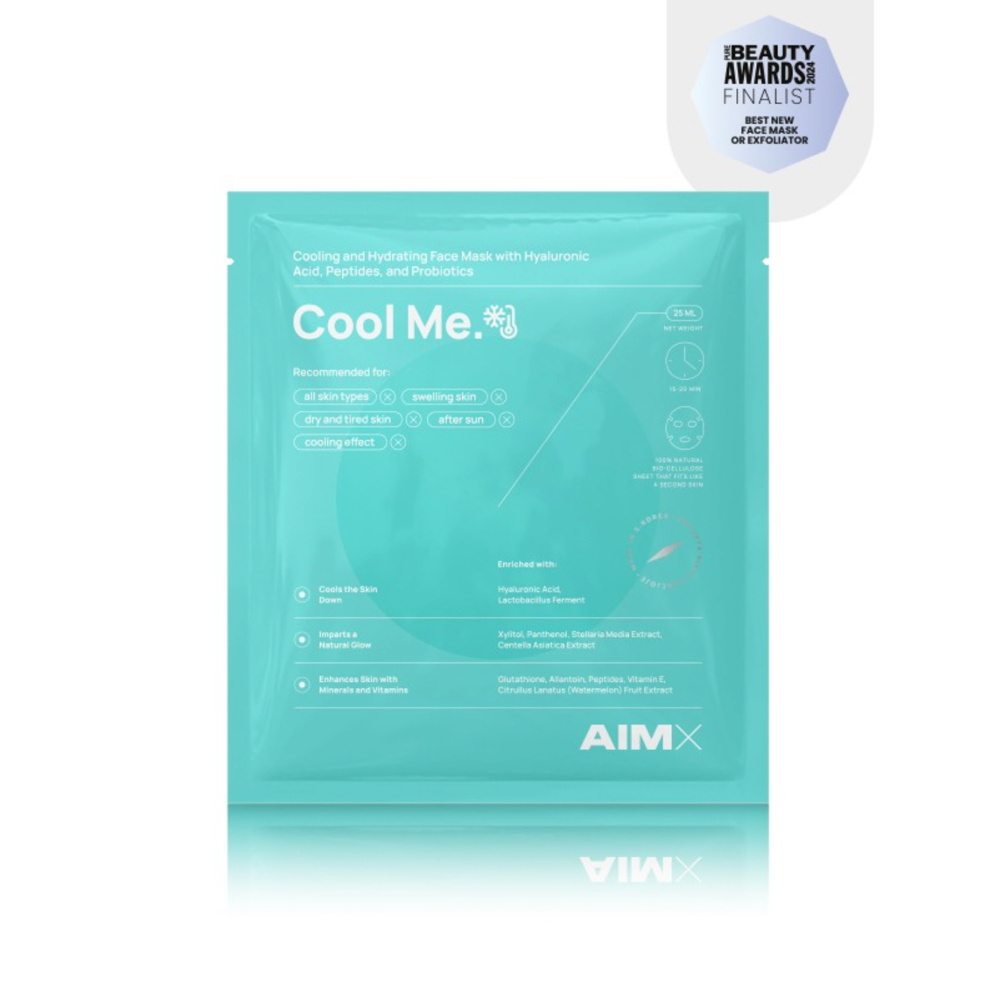AimX COOL ME | Drėkinanti lakštinė kaukė su vėsinančiu ir raminančiu poveikiu