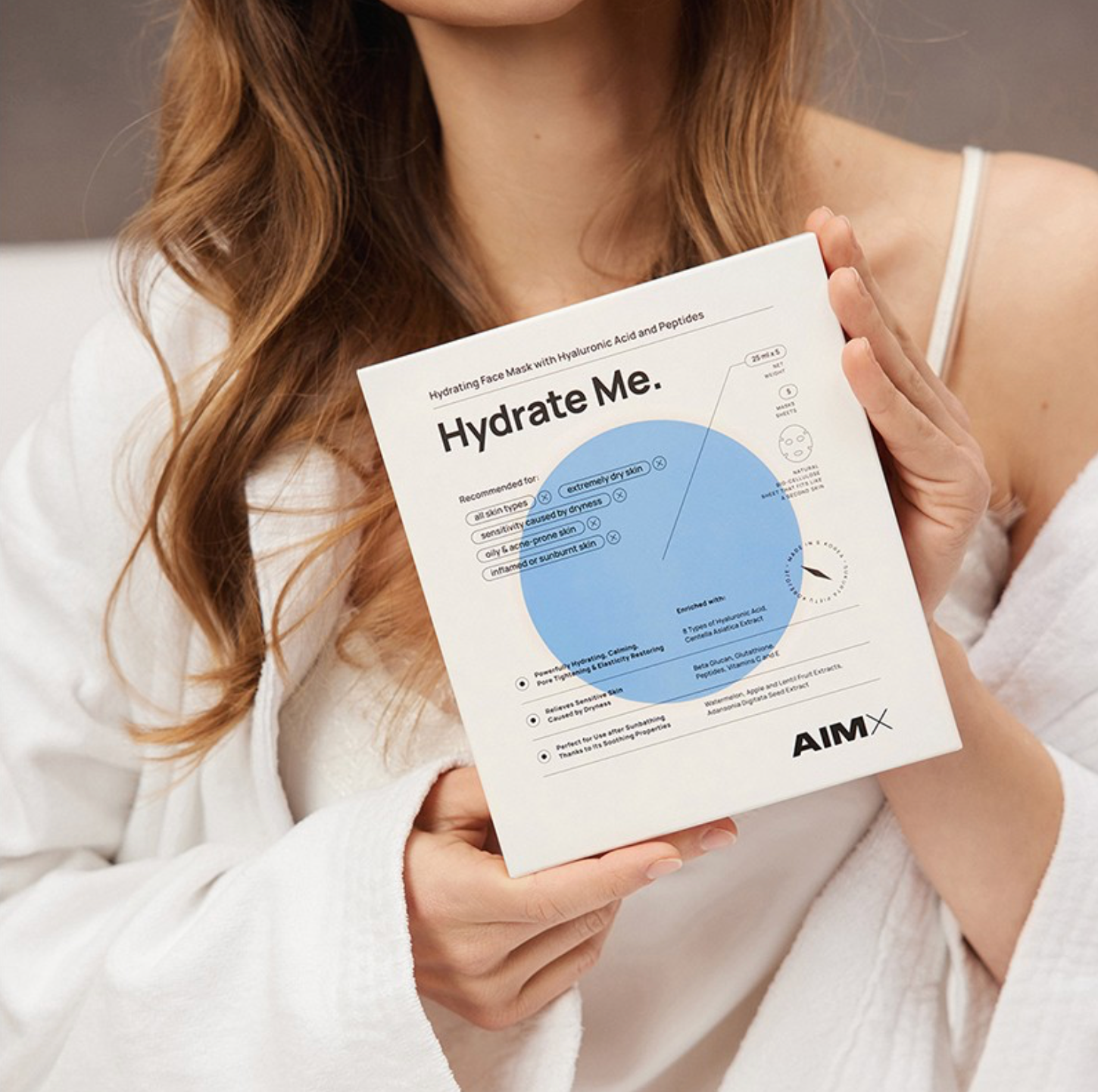 AimX HYDRATE ME | Giliai drėkinanti veido kaukė su peptidais 