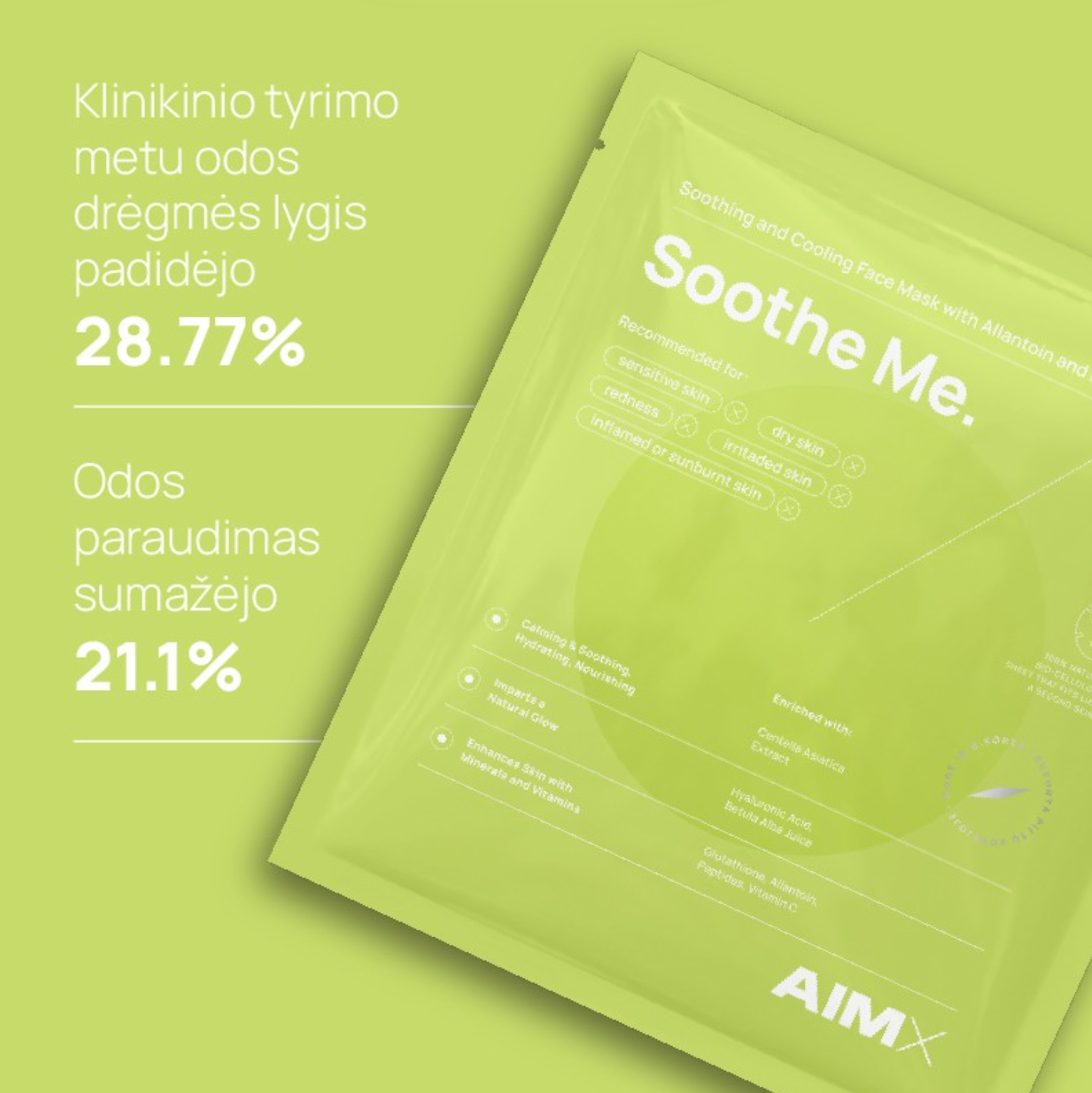 AimX SOOTHE ME | Greito poveikio raminanti veido kaukė su peptidais 