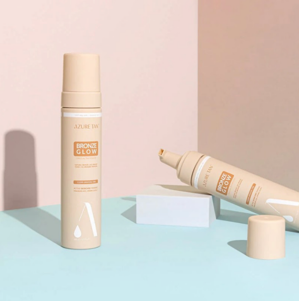 Azure Tan BRONZE GLOW - GRADUAL TAN | Palaipsninį švytintį bronzinį svaiminio įdegio efektą suteikiančios putos