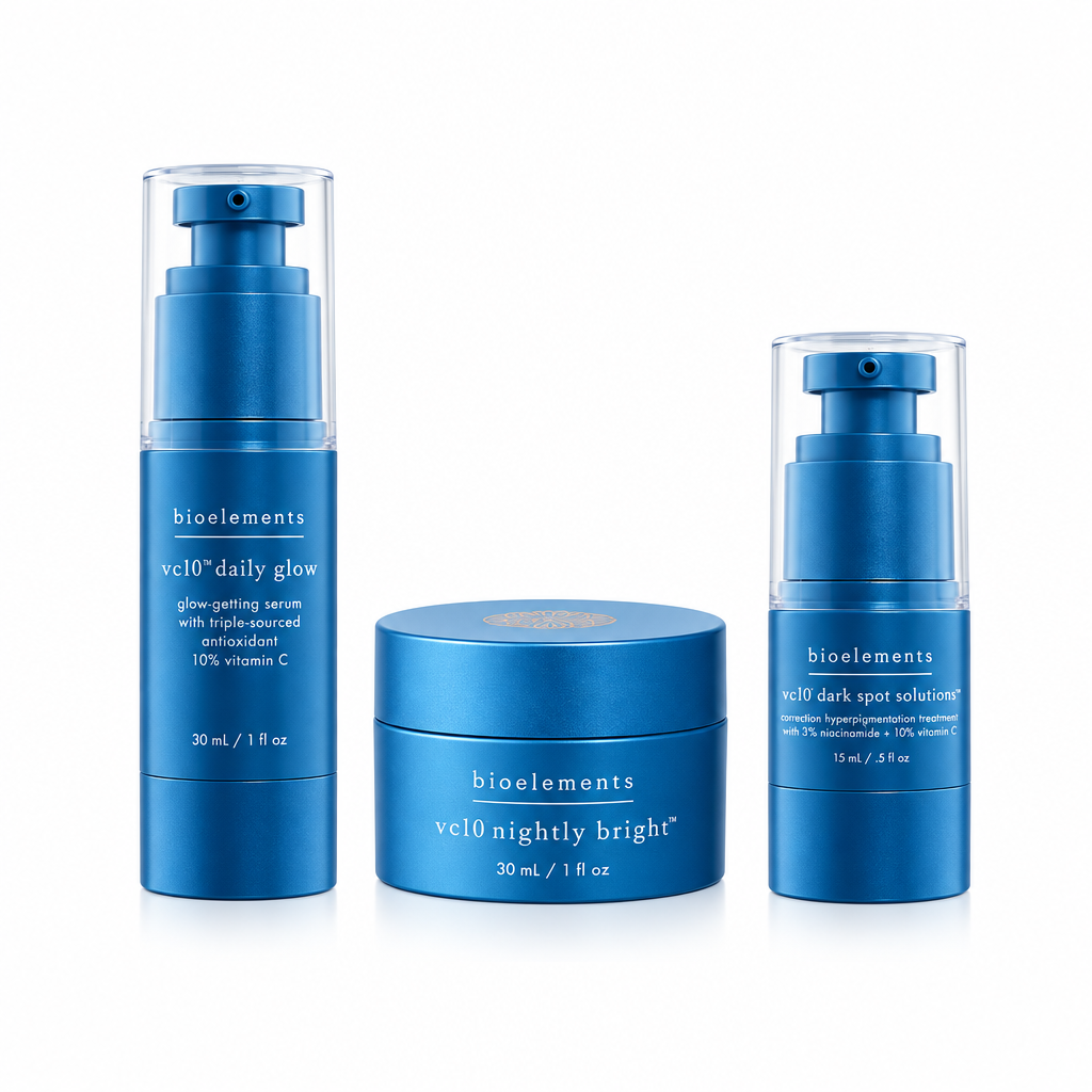 Bioelements 3-STEP BRIGHTENING STARTER SET | Šviesinamasis odos priežiūros rinkinys 