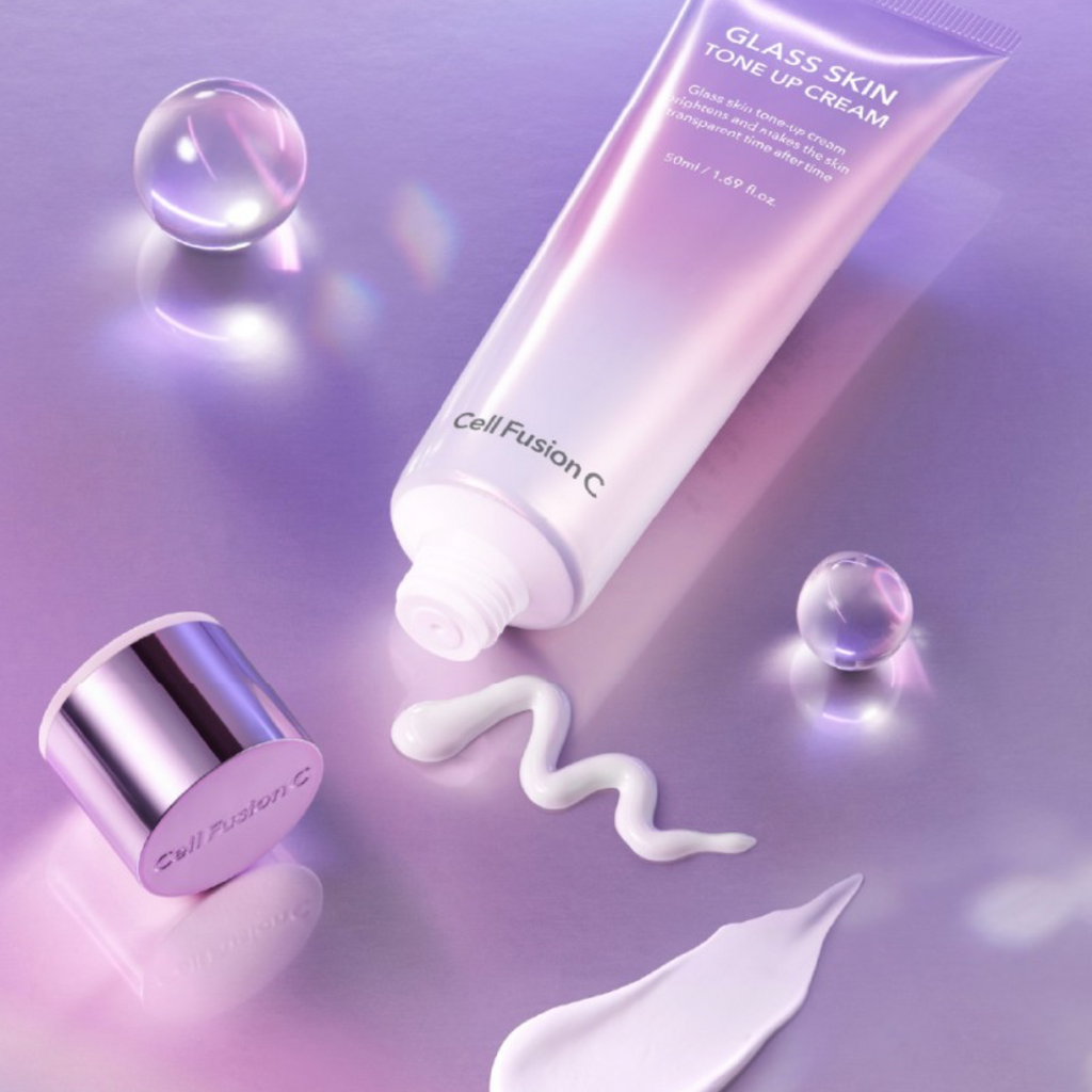 Cell Fusion C GLASS SKIN TONE-UP CREAM | Veido kremas odos spindesiui 