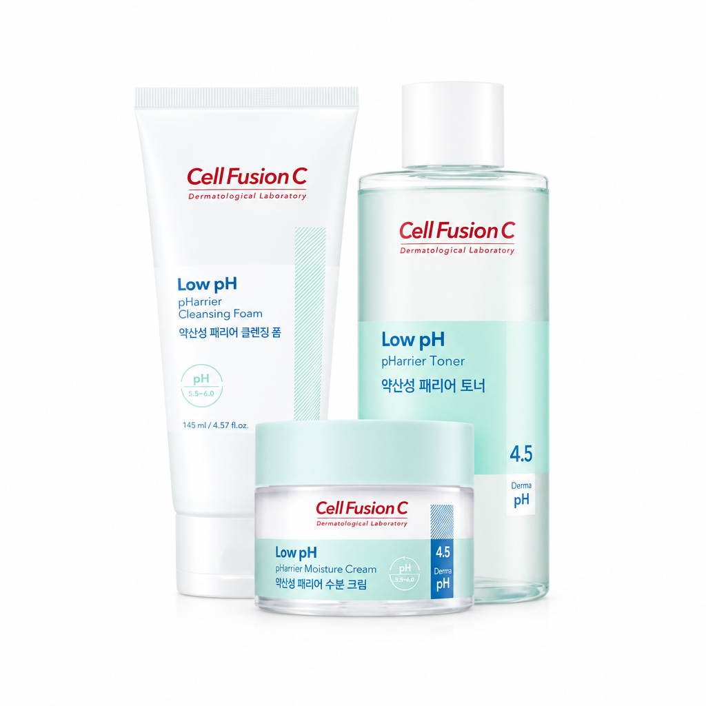 Cell Fusion C LOW pH KIT | Odos pH palaikantis ir drėkinantis rinkinys kasdienei odos priežiūrai