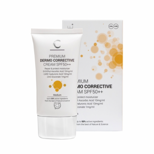 Cliniccare PREMIUM DERMO CORRECTIVE CREAM SPF50++ MEDIUM | Koreguojamasis kremas su spalva