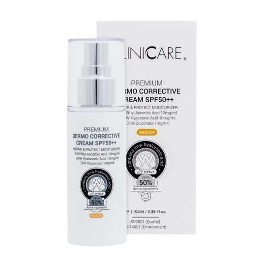 Cliniccare PREMIUM DERMO CORRECTIVE CREAM SPF50++ MEDIUM | Koreguojamasis kremas su spalva