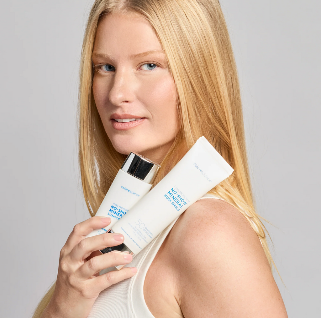 Colorescience TOTAL PROTECTION NO-SHOW BODY SHIELD SPF50 | Mineralinė filtro apsauga nuo saulės kūnui