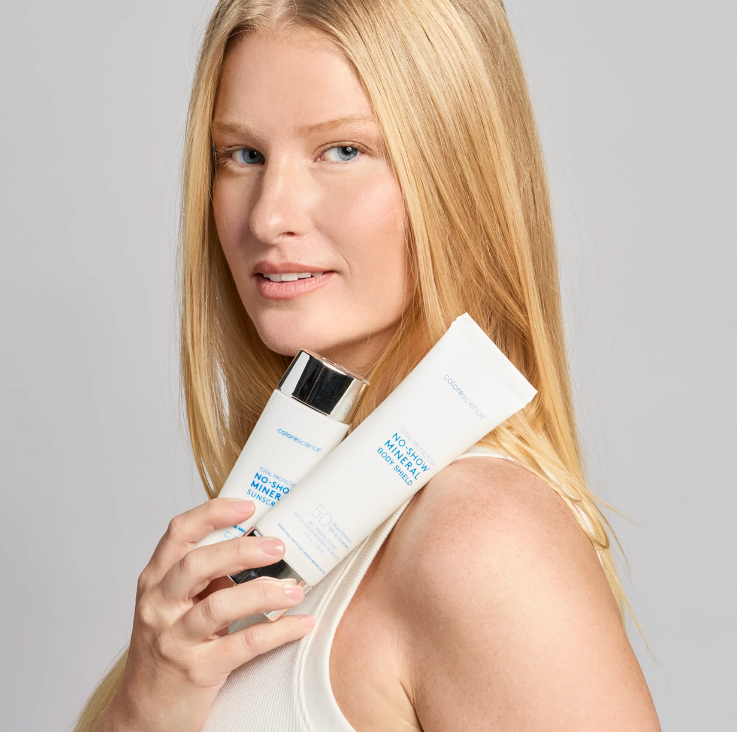 Colorescience TOTAL PROTECTION NO-SHOW BODY SHIELD SPF50 | Mineralinė filtro apsauga nuo saulės kūnui