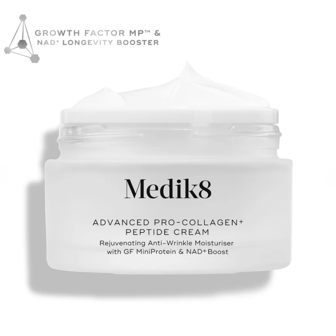 Medik8 ADVANCED PRO-COLLAGEN+ PEPTIDE CREAM | Priešraukšlinis kremas su augimo faktoriais ir NAD