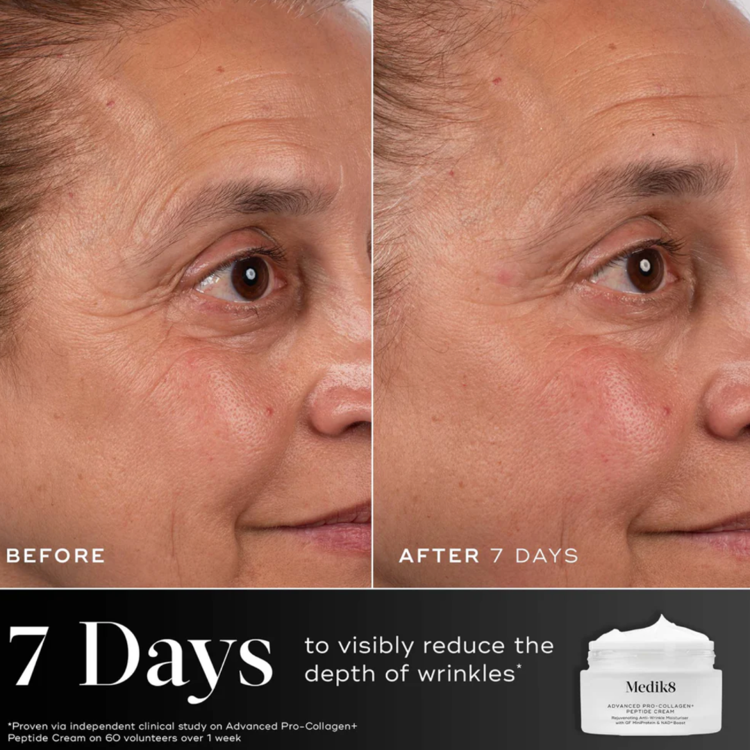 Medik8 ADVANCED PRO-COLLAGEN+ PEPTIDE CREAM | Priešraukšlinis kremas su augimo faktoriais ir NAD