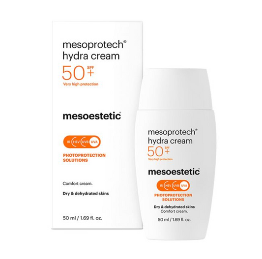 Mesoestetic MESOPROTECH® HYDRA CREAM SPF50+ | Apsauga nuo saulės dehidratuotai odai
