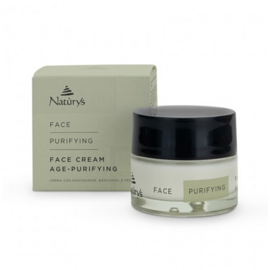 Naturys FACE CREAM AGE-PURIFYING | Veido kremas su niacinamidu, bakučioliu ir peptidais