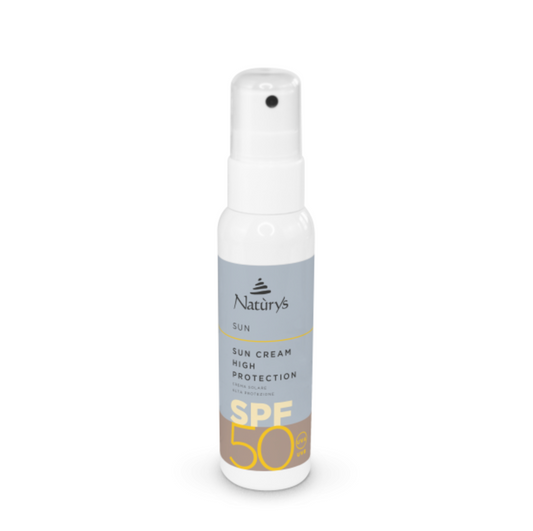 Naturys HIGH PROTECTION SUN CREAM SPF 50 | Purškiamas apsauginis kremas nuo saulės