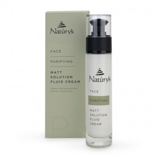 Naturys MATT SOLUTION FLUID CREAM | Fluidinis veido kremas su niacinamidu, bakučioliu ir peptidais