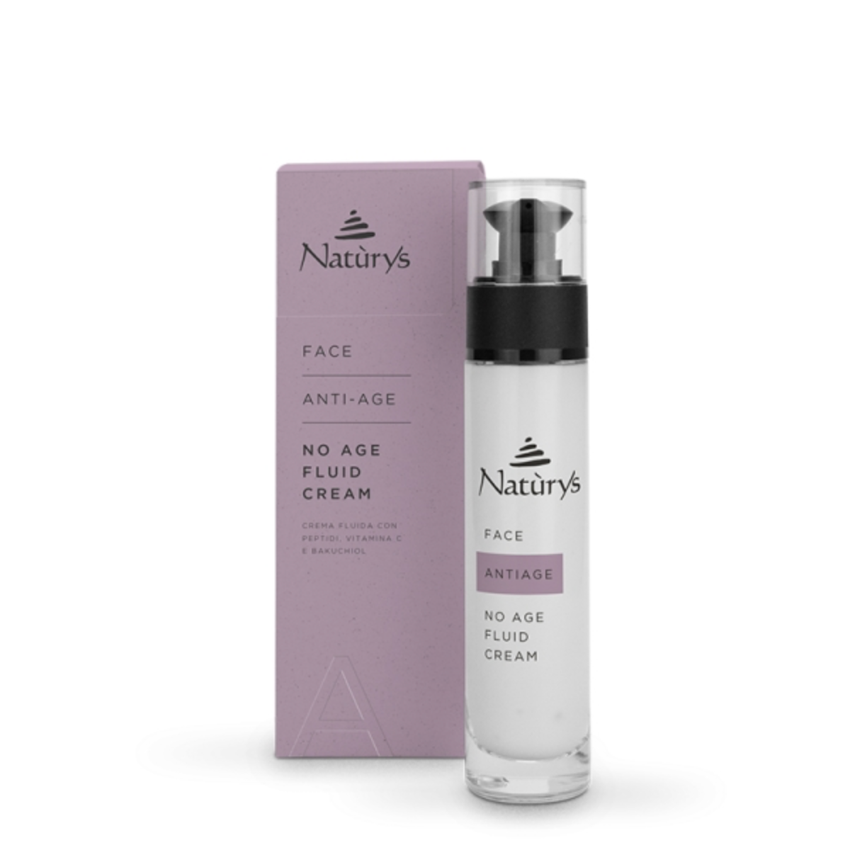 Naturys NO AGE FLUID CREAM | Fluidinis kremas su peptidais, vitaminu C ir bakučioliu