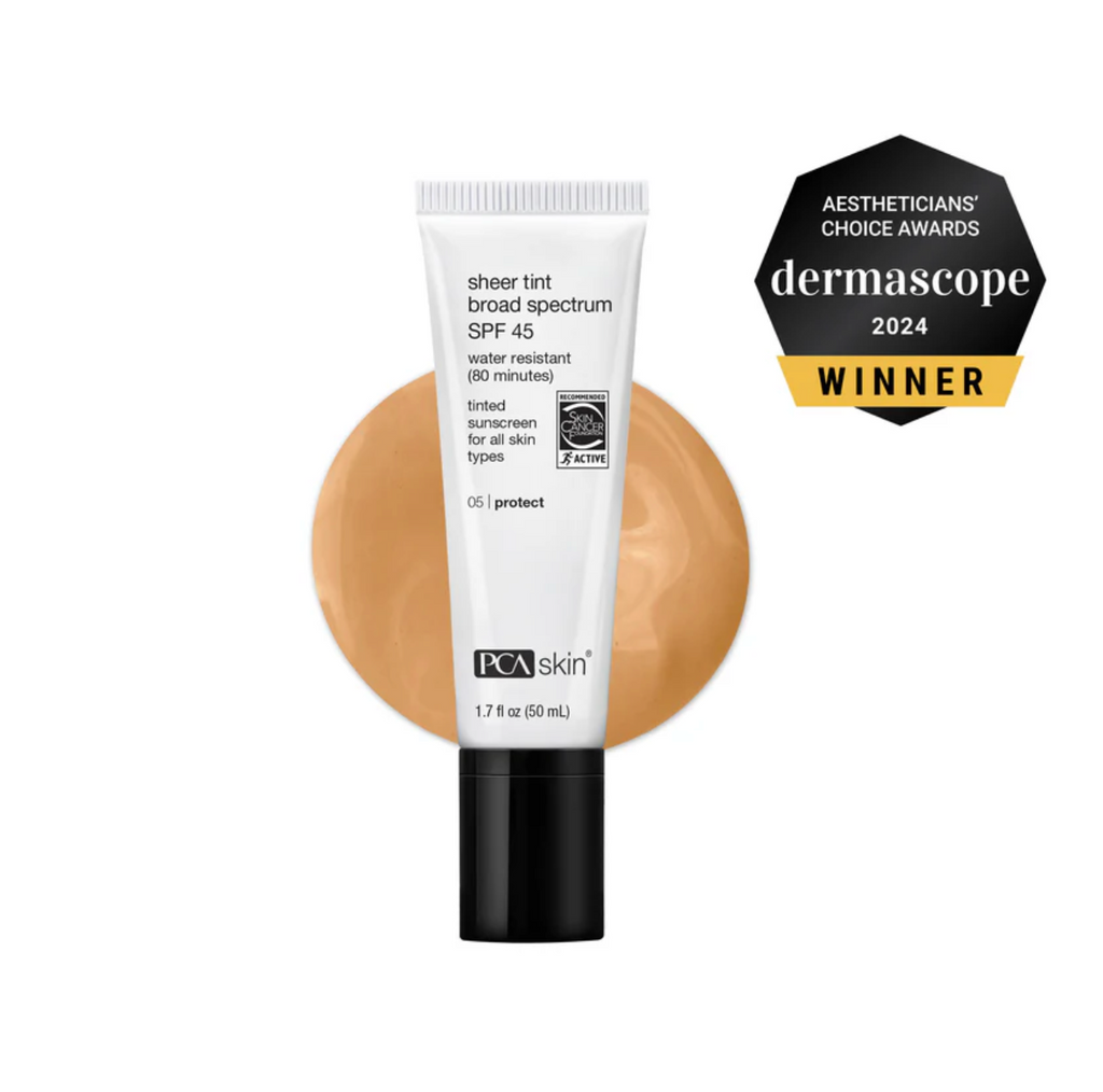 PCA Skin SHEER TINT BROAD SPECTRUM SPF45 | Apsauga nuo saulės veidui