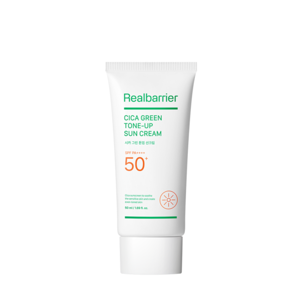 Real Barrier CICA GREEN TONE-UP SUN CREAM | Drėkinanti apsauga nuo saulės