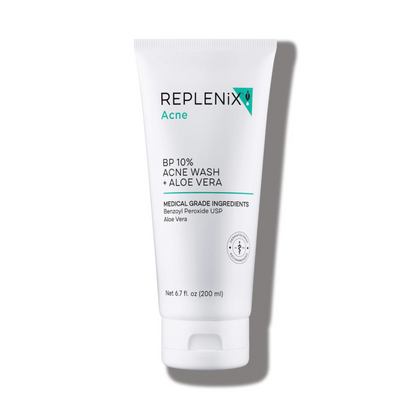 Replenix BP10% ACNE WASH+ALOE VERA | Prausiklis su Benzoilo Peroksidu ir Aloe Vera