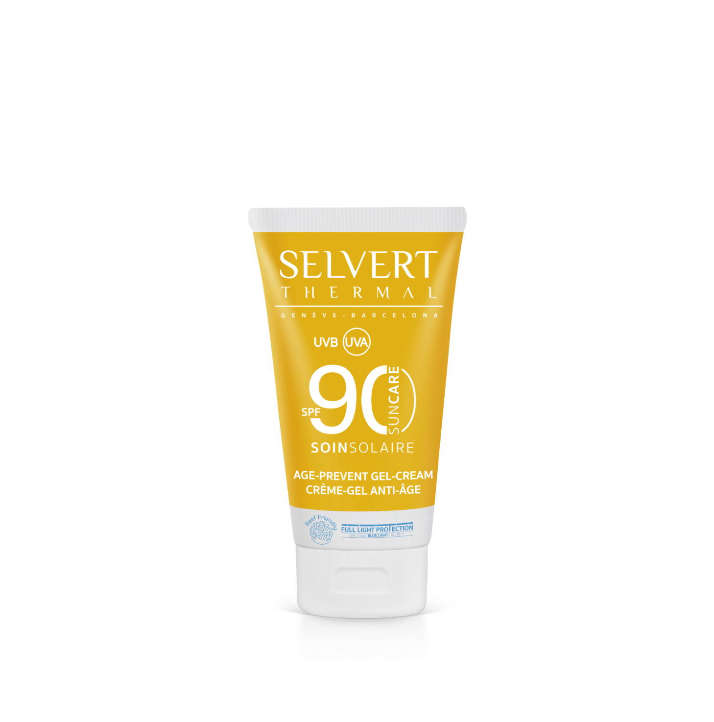 Selvert Thermal SUN CARE AGE-PREVENT GEL-CREAM SPF 90 | Apsauginis kremas-gelis veidui